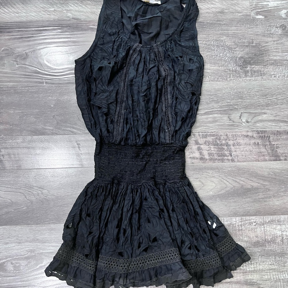 Ramy brook black lace mini dress size s